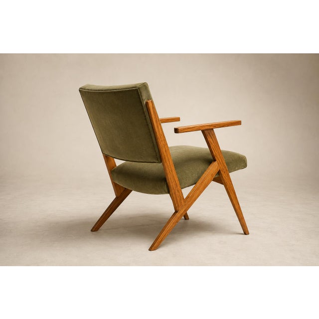Green Brazilian Modern Armchair by José Zanine Caldas in Pau Marfim & Dedar Velvet, 1950s For Sale - Image 8 of 18