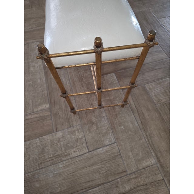 Maitland Smith Gilt Metal Bench For Sale - Image 10 of 12