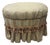 Late 20th Century Bombay Company Floral Upholstered Skirted Vanity Bench Footstool With Tassels For Sale