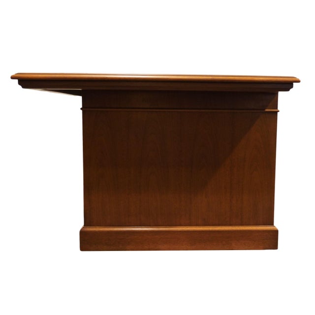 Stow & Davis Solid Walnut Contemporary Traditional 84" Executive Office Desk For Sale - Image 10 of 12
