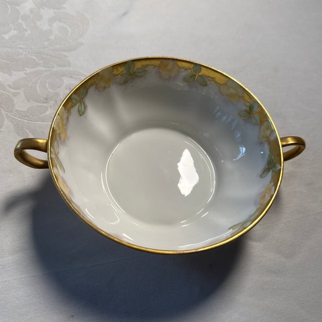 White Antique Haviland Cream Soup Bowl With Handles - Set of 2 For Sale - Image 8 of 9