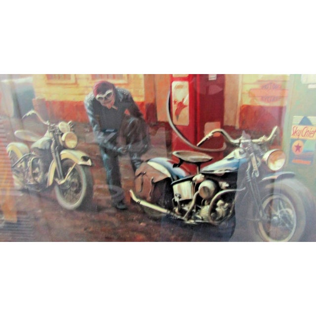 David Uhl Harley-Davidson "Change in the Weather" Large Framed Art Print For Sale - Image 9 of 16