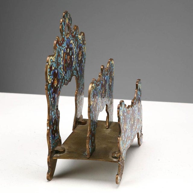 Letter Holder in Bronze with Cloisonné Enamels For Sale - Image 4 of 9