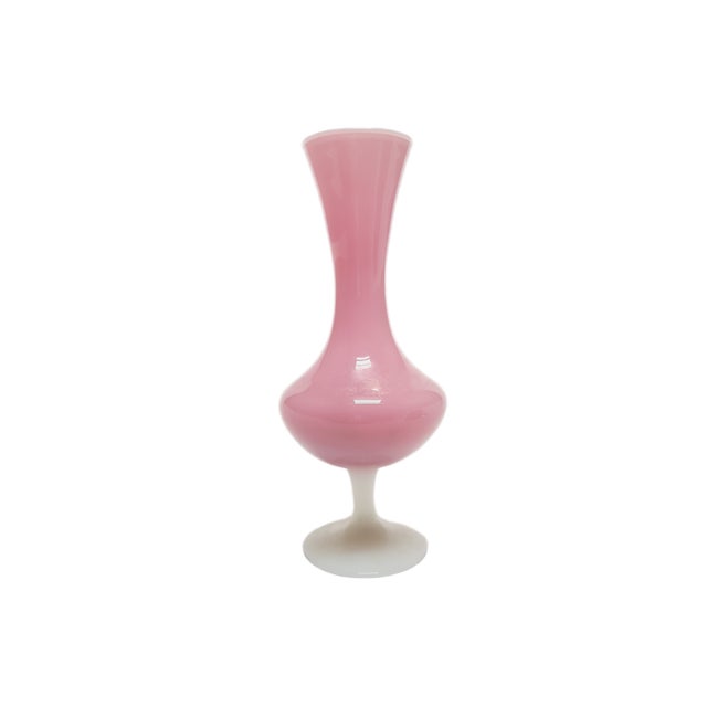 Pink Glass Vase attributed to Stelvia for Empoli, Italy, 1950s For Sale - Image 8 of 8
