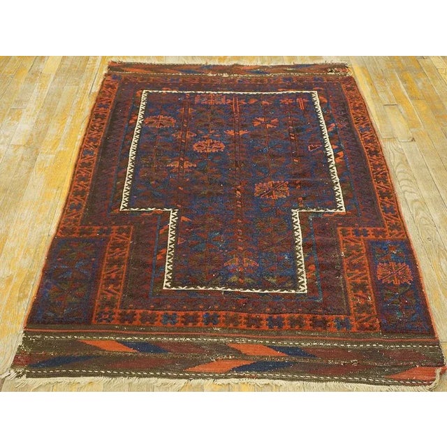 Antique Baluhch Turkmen rug, size: 3'6" x 5'6". Baluch A name given to (mostly) pile rugs woven by Indo-European Tribal...