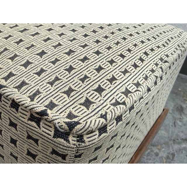 Cream Art Deco Stool + Sculptural Wood Base, Circa 1920's For Sale - Image 8 of 12