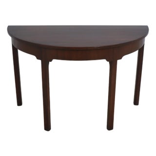 Kittinger Colonial Williamsburg Mahogany Demilune Console Table For Sale