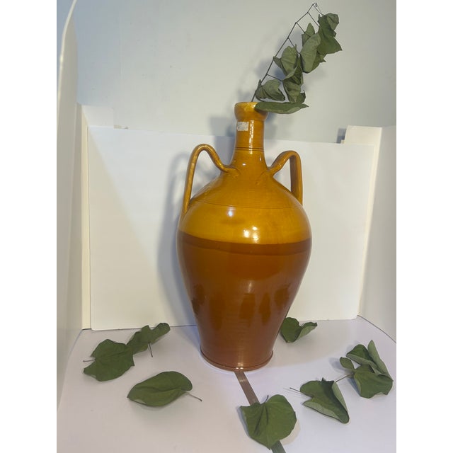 Yellow Vintage Nicola Fasano Grottaglie Italian Terracotta Floor Urn - 24" For Sale - Image 8 of 18