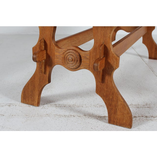 Wood Danish Brutalist Coffee Table in Oak by Axel Einar Hjorth, 1940 For Sale - Image 7 of 12