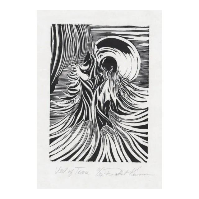 Robert Kormos Veil of Tears Woodblock For Sale