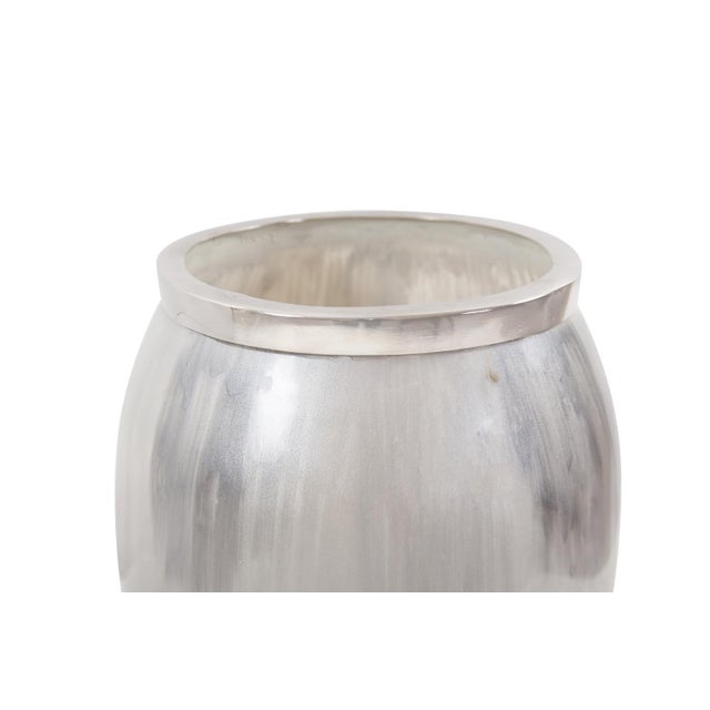 Kenneth Ludwig Chicago Sivas Glass Vase with Silver Accents- Small For Sale - Image 4 of 7