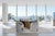Romeo Glass Top Sculptural Oval Dining Table in Brass For Sale - Image 4 of 7