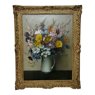 Scottish Floral Still Life “Mary’s Garden” by Dan Ferguson Roi, 20th Century For Sale