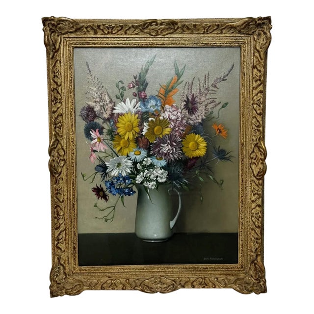 Scottish Floral Still Life “Mary’s Garden” by Dan Ferguson Roi, 20th Century For Sale