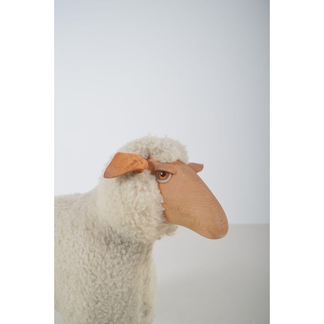 Original sheep designed in the 1970s by Hanns-Peter Krafft for the German company Meier. The frame is made of wood with a...