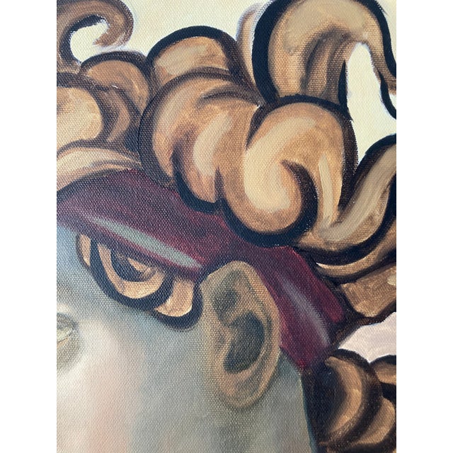 Contemporary Renaissance Michelangelo Sistine Chapel Style Oil Portrait on Canvas, Contemporary, 16x20, Signed For Sale - Image 3 of 6