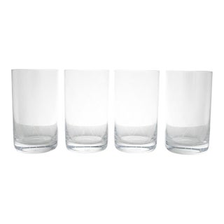 Tiffany & Co Crystal Etched Diamond Criss-Cross MCM Tumbler Glass Set of 4 For Sale