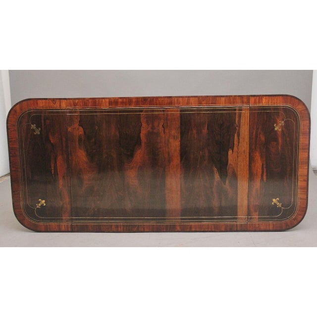 Regency Rosewood and Brass Inlaid Sofa Table, 1820s For Sale - Image 6 of 15