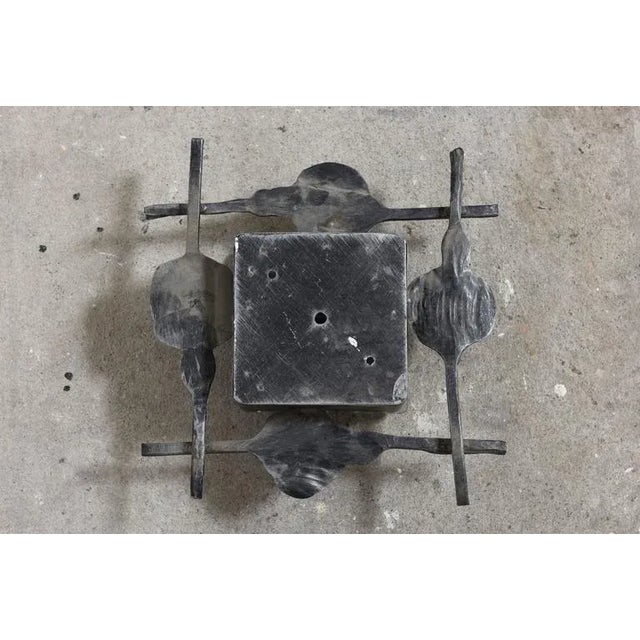 1960s Brutalist Glass and Wrought Iron Lights by Tom Ahlström & Hans Ehrich, 1968, Set of 2 For Sale - Image 5 of 7