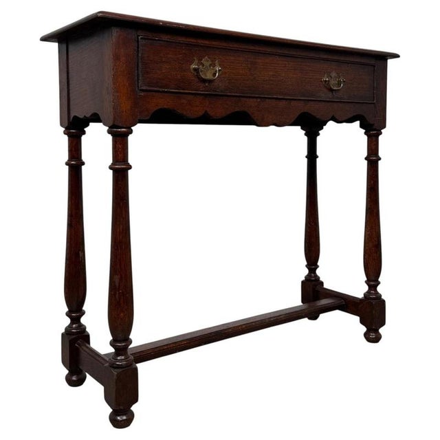 20th Century Traditional Oak Side Table For Sale - Image 6 of 12