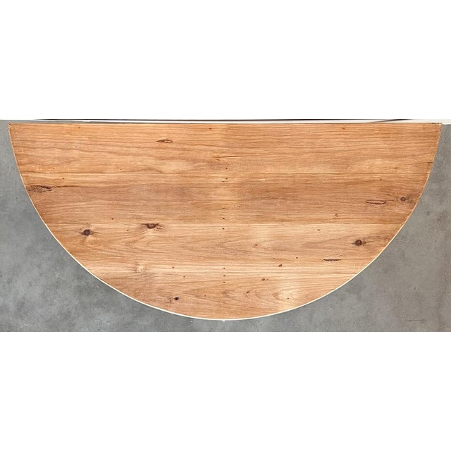 Spanish Demilune High Pine Console Table, 1890 For Sale - Image 6 of 8