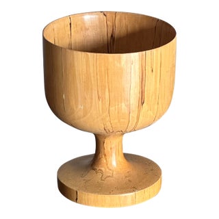 1940s Swedish Spalted Maple Large Goblet Bowl For Sale