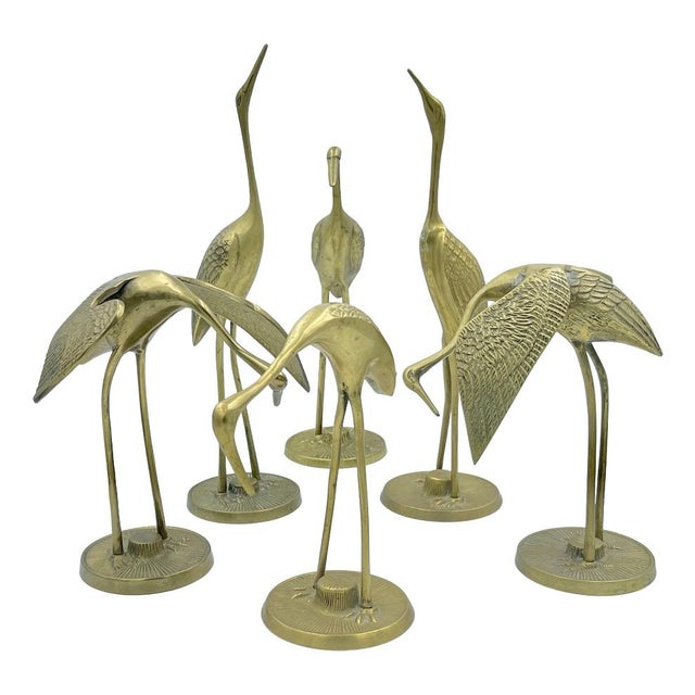 Brass Cranes, 1960s, Set of 6 For Sale - Image 9 of 9