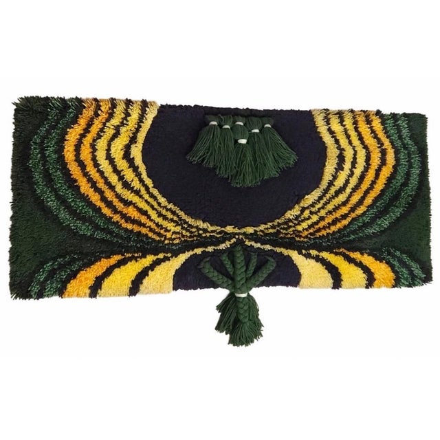German Handmade Wall Tapestry in Wool, 1970s For Sale - Image 4 of 4