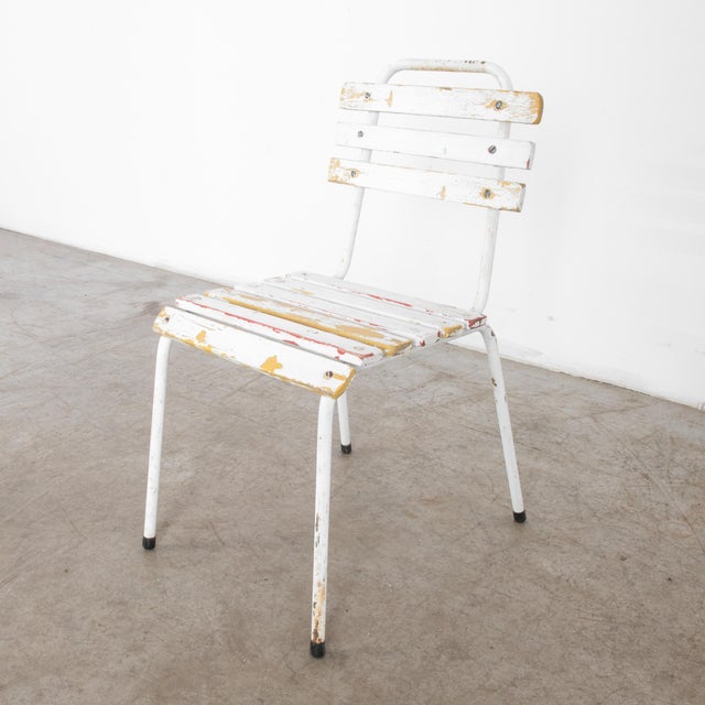 1960s Midcentury Czech White Metal Chair For Sale - Image 14 of 18