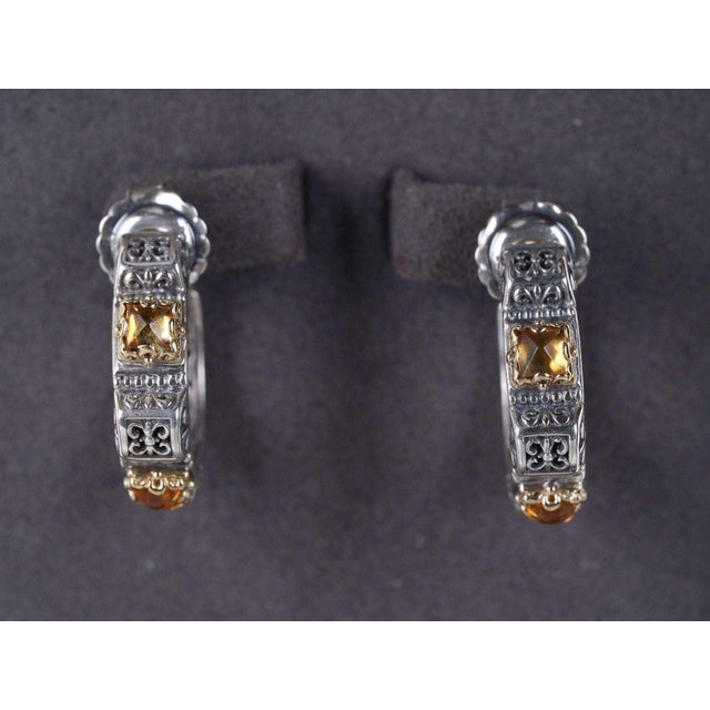 Konstantino 18k/Sterling Clio Collection Citron hoop earrings For Sale - Image 4 of 11