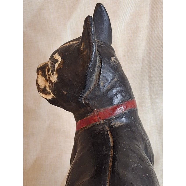 Metal Antique National Foundry Cast Iron Boston Terrier Dog Doorstop Left Facing #149 C. 1920s For Sale - Image 7 of 18