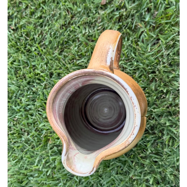 Late 20th Century Vintage Handcrafted Studio Pottery Glazed Pitcher For Sale - Image 5 of 11