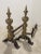 Traditional Antique Brass & Iron Andirons - a Pair With Iron Dogs For Sale - Image 3 of 11