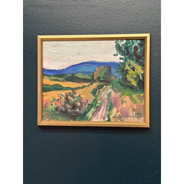 Stig Johansson, Landscape, 1989, Oil on Canvas, Framed For Sale - Image 6 of 10