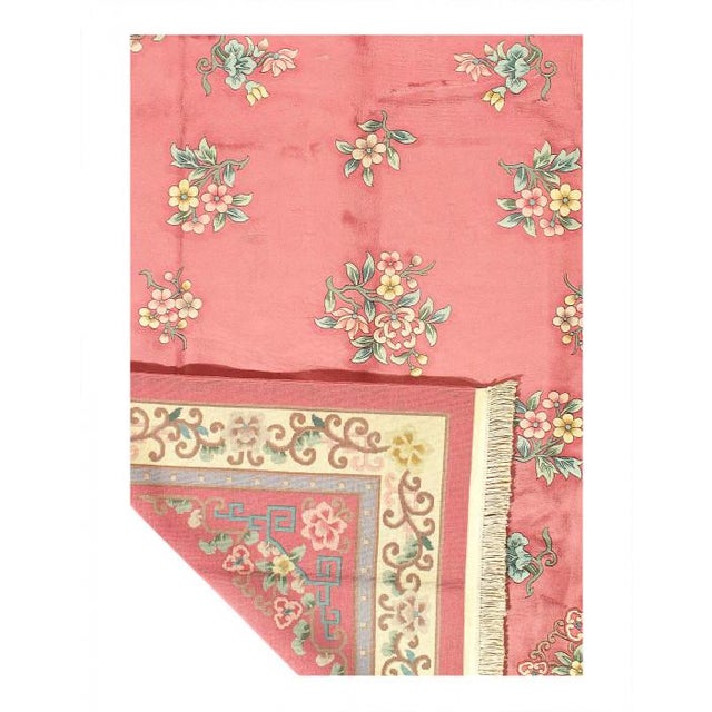 Traditional Pasargad DC Pink Chinese Peking Rug For Sale - Image 3 of 4