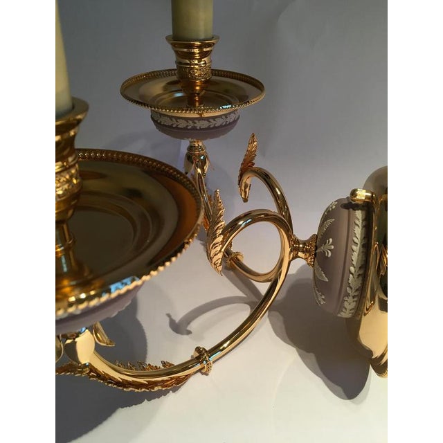 Metal Postmodern Brass and Porcelain Wall Lights, Italy, 1970s, Set of 2 For Sale - Image 7 of 18