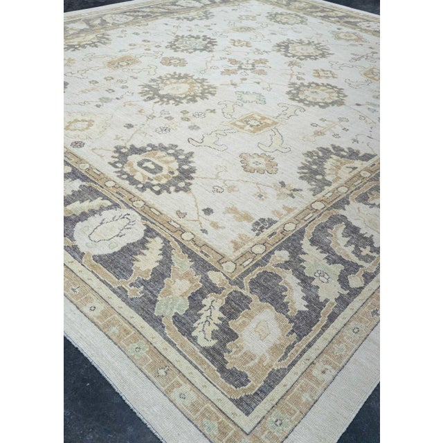 Black Turkish Oushak Rug 13'1" x 15'2" #20303 For Sale - Image 8 of 8