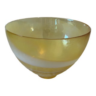 Large Yellow Yalos Murano Decorative Bowl For Sale