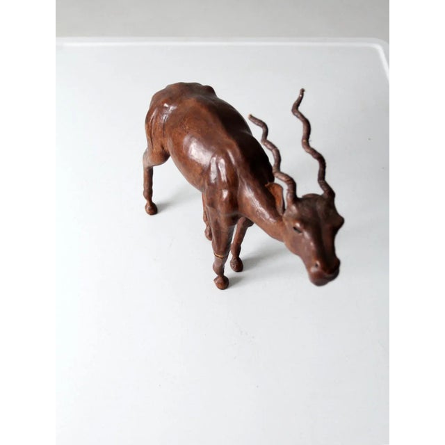 Animal Skin Vintage Leather Antelope Figure For Sale - Image 7 of 13