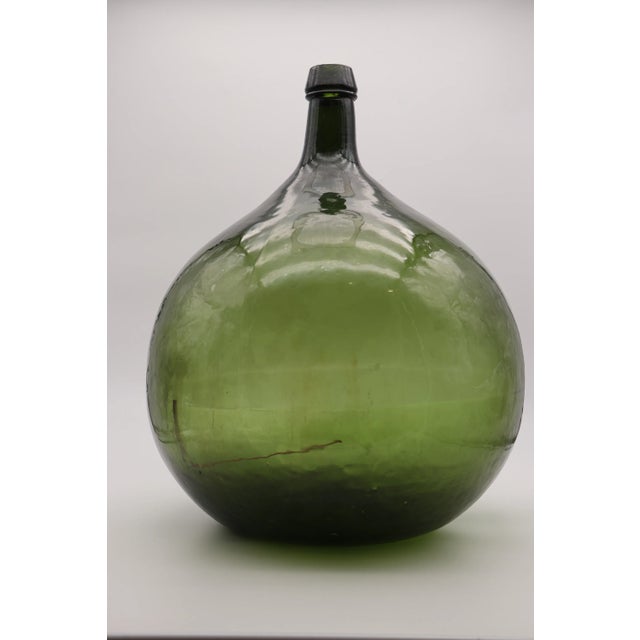Rustic European 19th Century Large Antique Blown Glass Portuguese Demijohn For Sale - Image 3 of 12