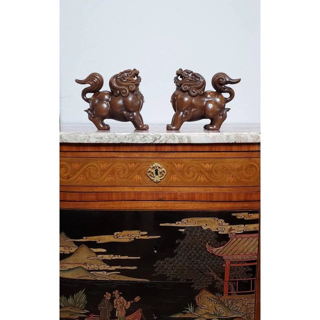 Japanese Bronze Signed Foo Dog Incense Burner - a Pair For Sale - Image 9 of 11