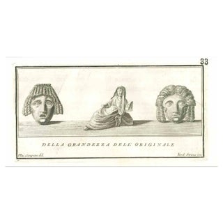Vincenzo Campana, Antiquities of Herculaneum, Original Etching, 18th Century For Sale
