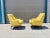 Yellow Mid-Century Tufted Walnut Lounge Chairs Styled After Monteverdi Young- A Pair For Sale - Image 8 of 13