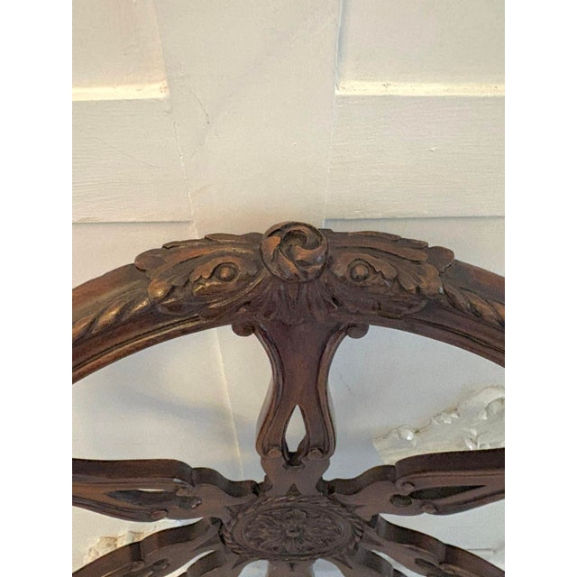 Antique Victorian Carved Mahogany Spider Web Back Desk Chairs, 1880, Set of 2 For Sale - Image 13 of 16