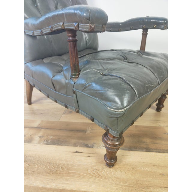 A beautiful unique antique library armchair circa 1860. Measurements Height Width Depth