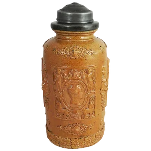 19th French Renaissance Style Pottery Tobacco Jar Humidor