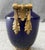 Early 20th Century Early 1900's Cobalt Blue Ceramic Vase With Brass Handles For Sale - Image 5 of 8
