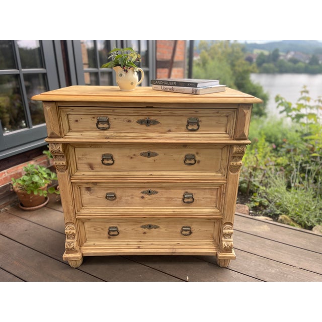 Antique Chest of Drawers in Fir, 1890s For Sale - Image 6 of 18