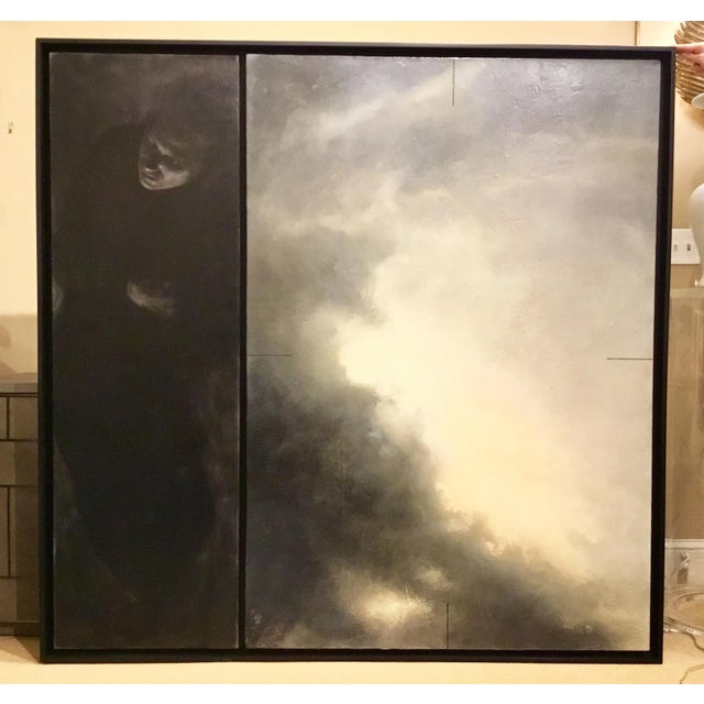 Coriolanus By: Dozier Bell, Moody Oil and Acrylic on Linen Framed Painting For Sale - Image 9 of 9