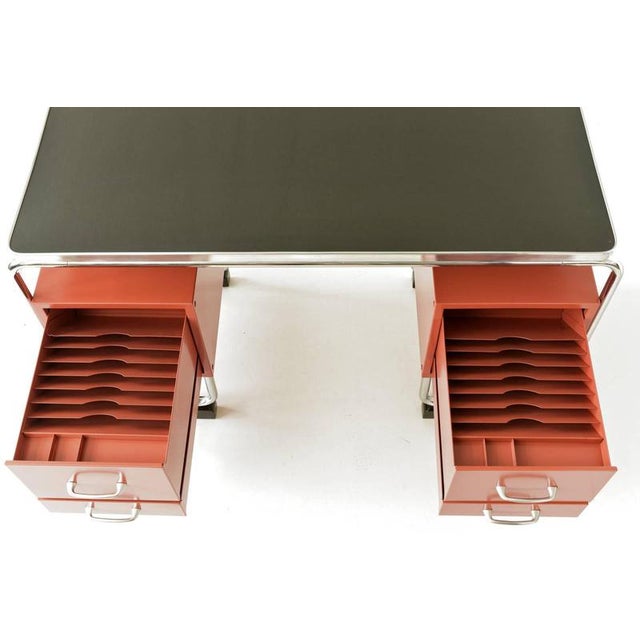 Black Vintage German Steel Tube Desk, 1950 For Sale - Image 8 of 14